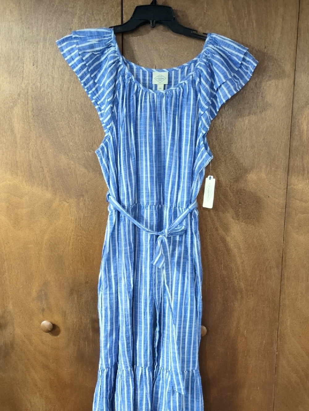 St. John's Bay Blue and White Striped Sundress XXL NWT